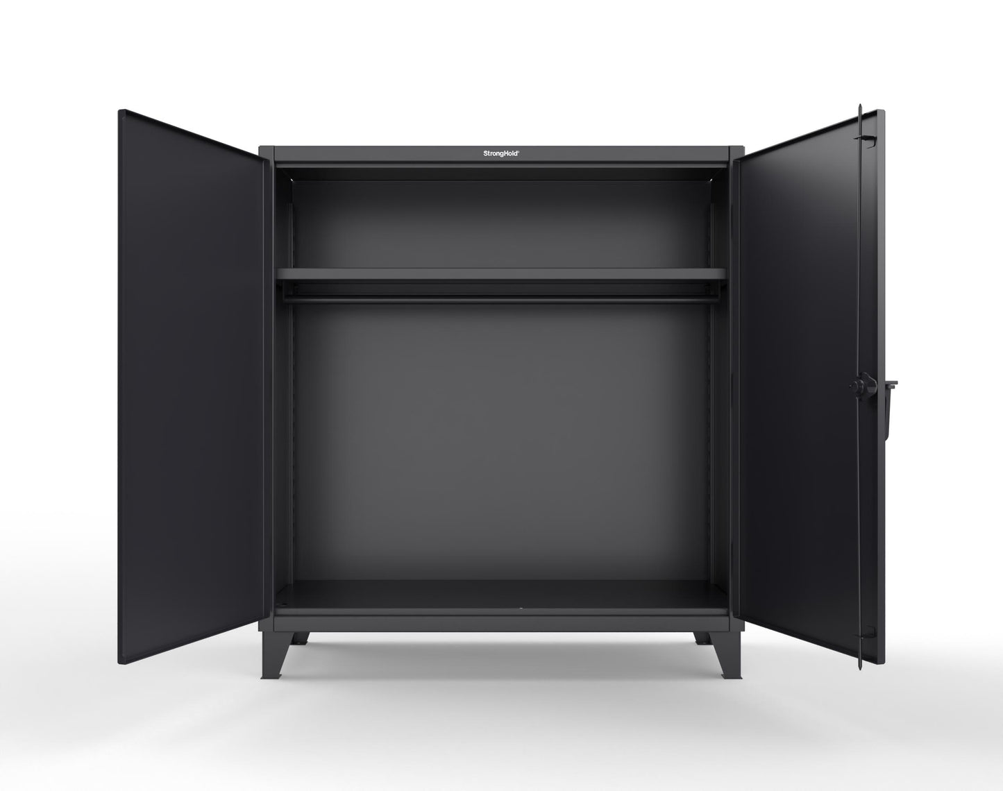 Extreme Duty 12 GA Uniform Cabinet with Hanger Rod, 1 Shelf - 60 In. W x 24 In. D x 66 In. H - 56-WR-241-9005