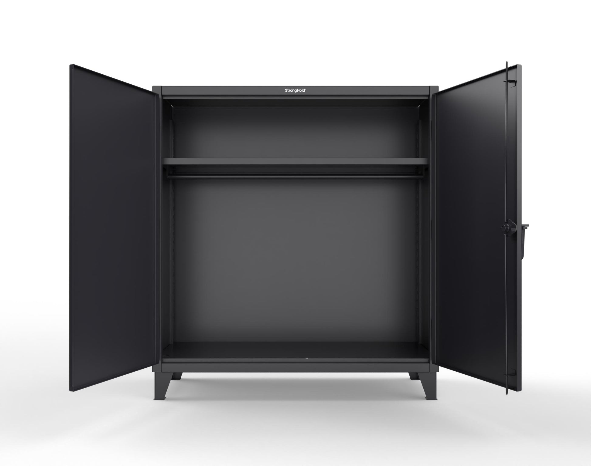 Extreme Duty 12 GA Uniform Cabinet with Hanger Rod, 1 Shelf - 60 In. W x 24 In. D x 66 In. H - 56-WR-241-9005