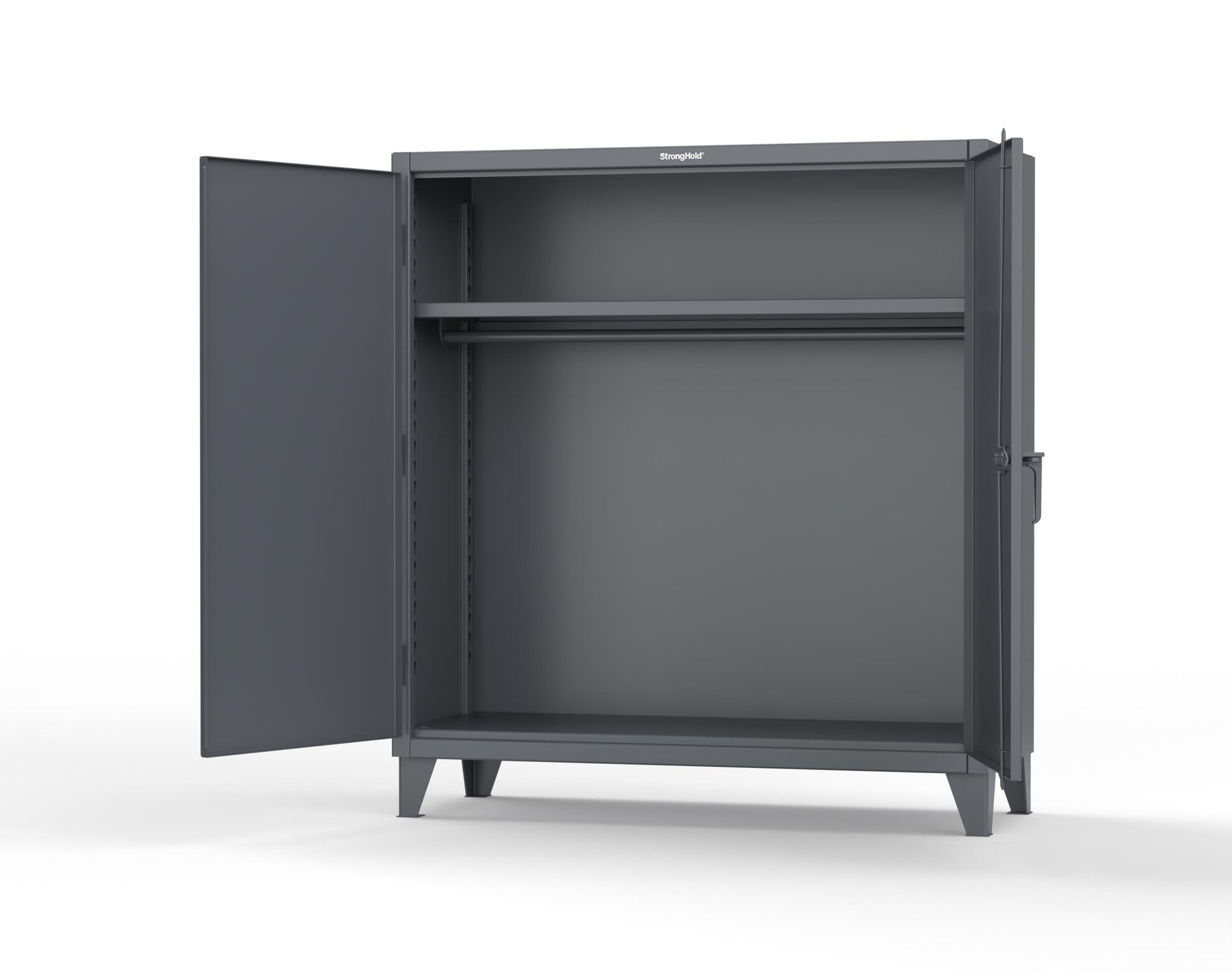 Extreme Duty 12 GA Uniform Cabinet with Hanger Rod, 1 Shelf - 60 In. W x 24 In. D x 66 In. H - 56-WR-241-7024