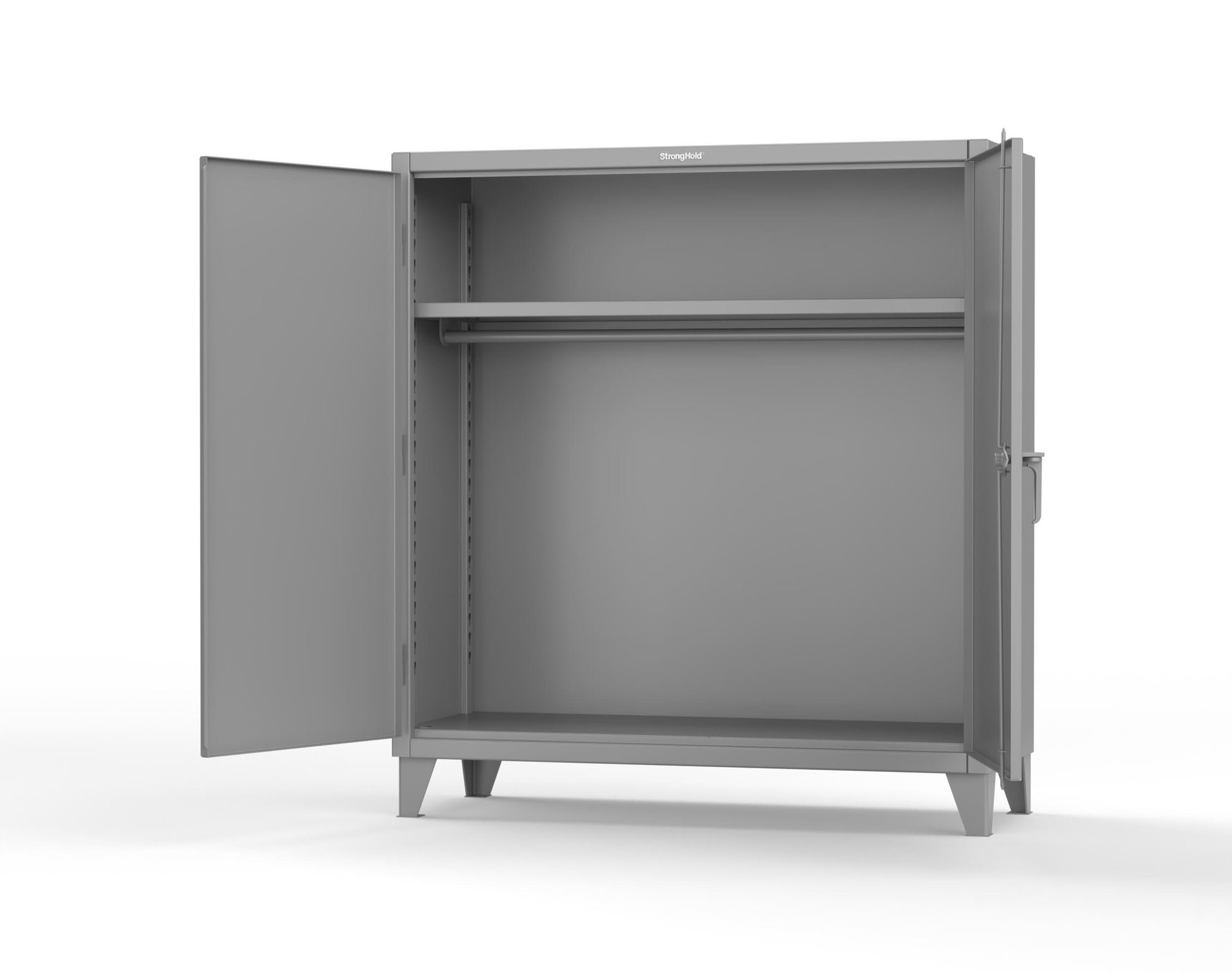 Extreme Duty 12 GA Uniform Cabinet with Hanger Rod, 1 Shelf - 60 In. W x 24 In. D x 66 In. H - 56-WR-241-7037