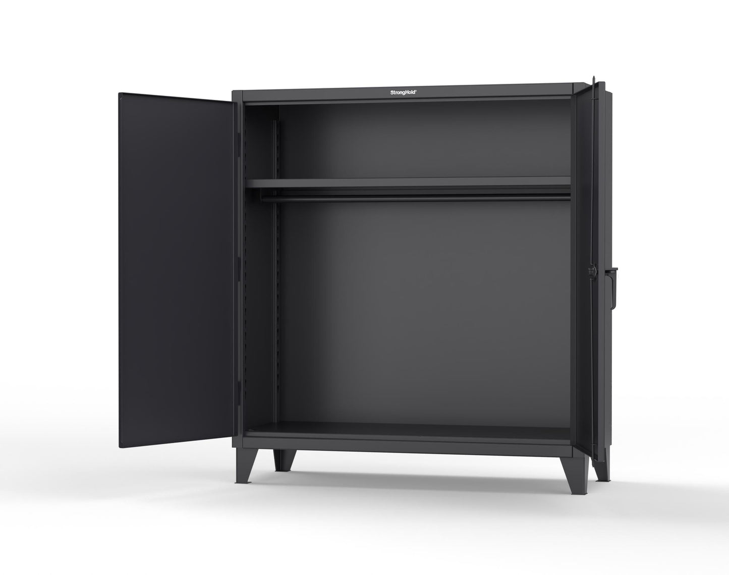 Extreme Duty 12 GA Uniform Cabinet with Hanger Rod, 1 Shelf - 60 In. W x 24 In. D x 66 In. H - 56-WR-241-9005