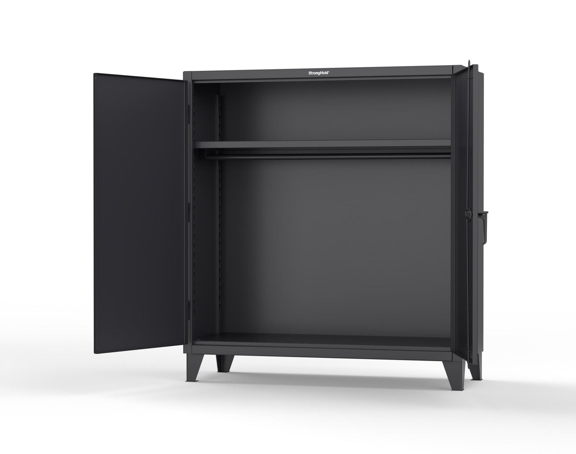 Extreme Duty 12 GA Uniform Cabinet with Hanger Rod, 1 Shelf - 60 In. W x 24 In. D x 66 In. H - 56-WR-241-9005
