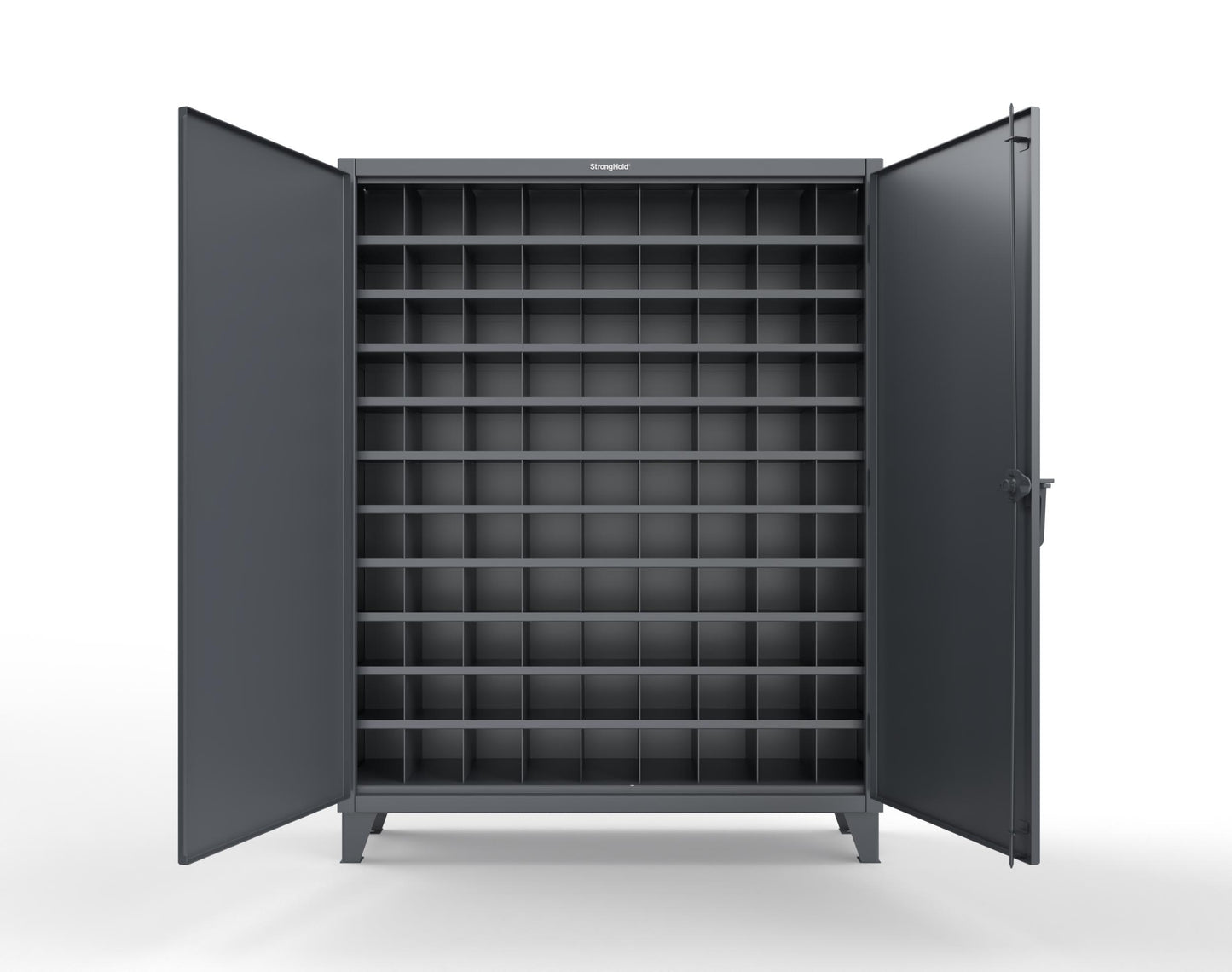 Extreme Duty 12 GA Cabinet with 99 Pigeonholes - 60 in. W x 16 in. D x 78 in. H - 56-1610-99OP-7024