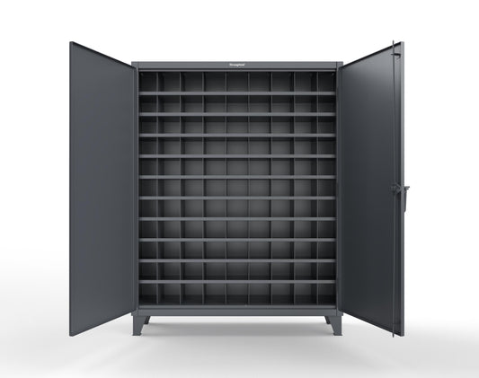 Extreme Duty 12 GA Cabinet with 99 Pigeonholes - 60 in. W x 16 in. D x 78 in. H - 56-1610-99OP-7024