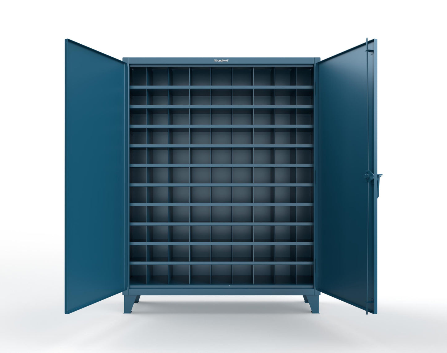 Extreme Duty 12 GA Cabinet with 99 Pigeonholes - 60 in. W x 16 in. D x 78 in. H - 56-1610-99OP-5001