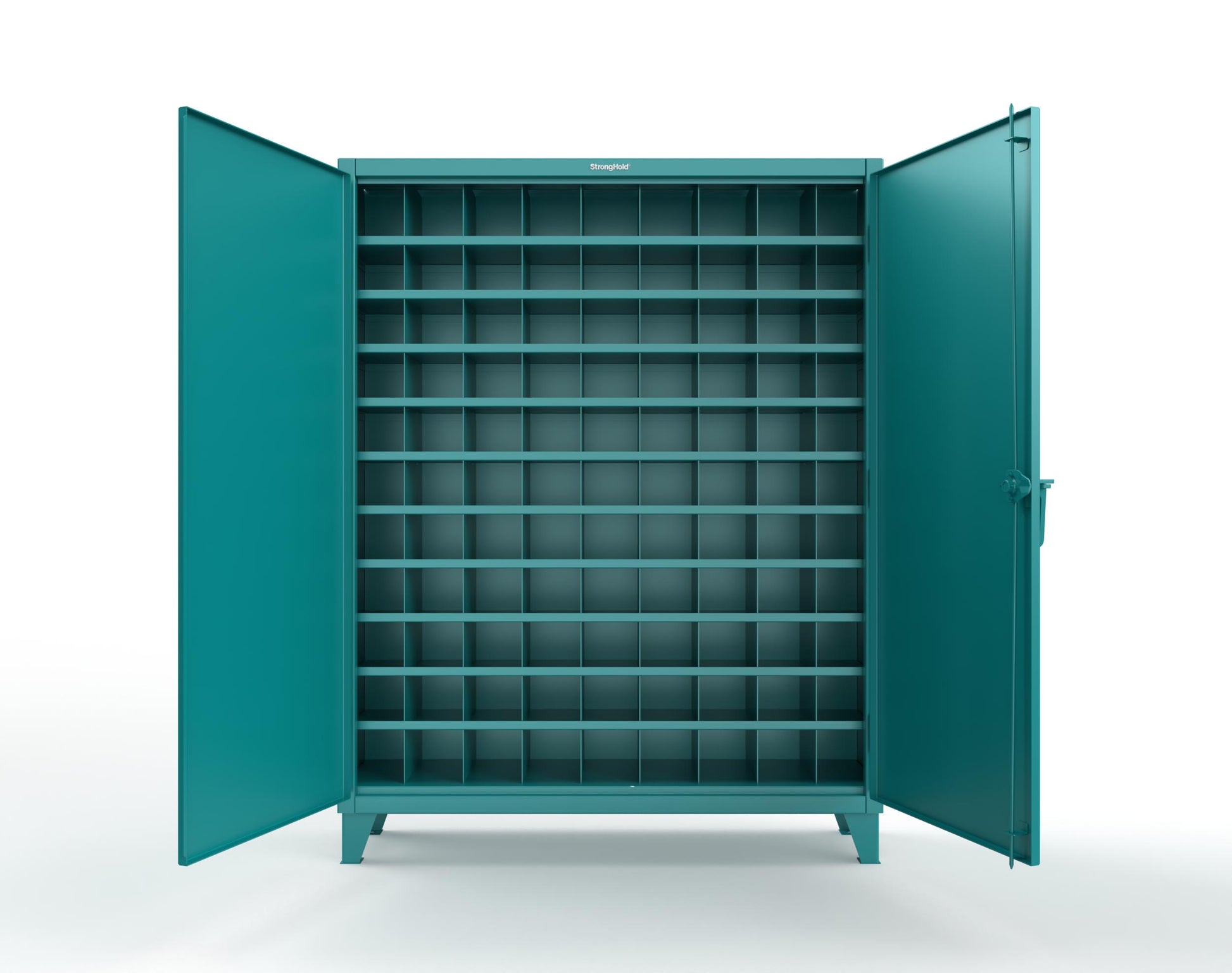 Extreme Duty 12 GA Cabinet with 99 Pigeonholes - 60 in. W x 16 in. D x 78 in. H - 56-1610-99OP-5021