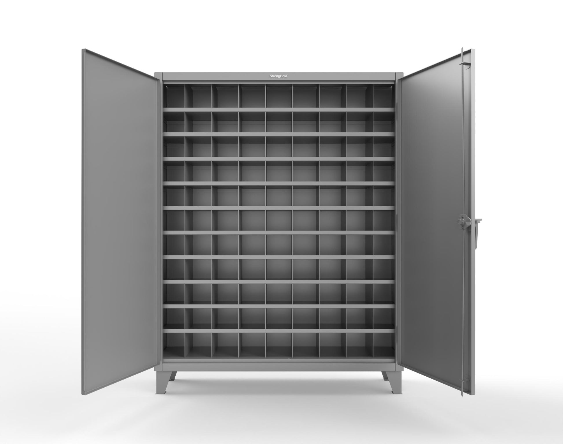 Extreme Duty 12 GA Cabinet with 99 Pigeonholes - 60 in. W x 16 in. D x 78 in. H - 56-1610-99OP-7037