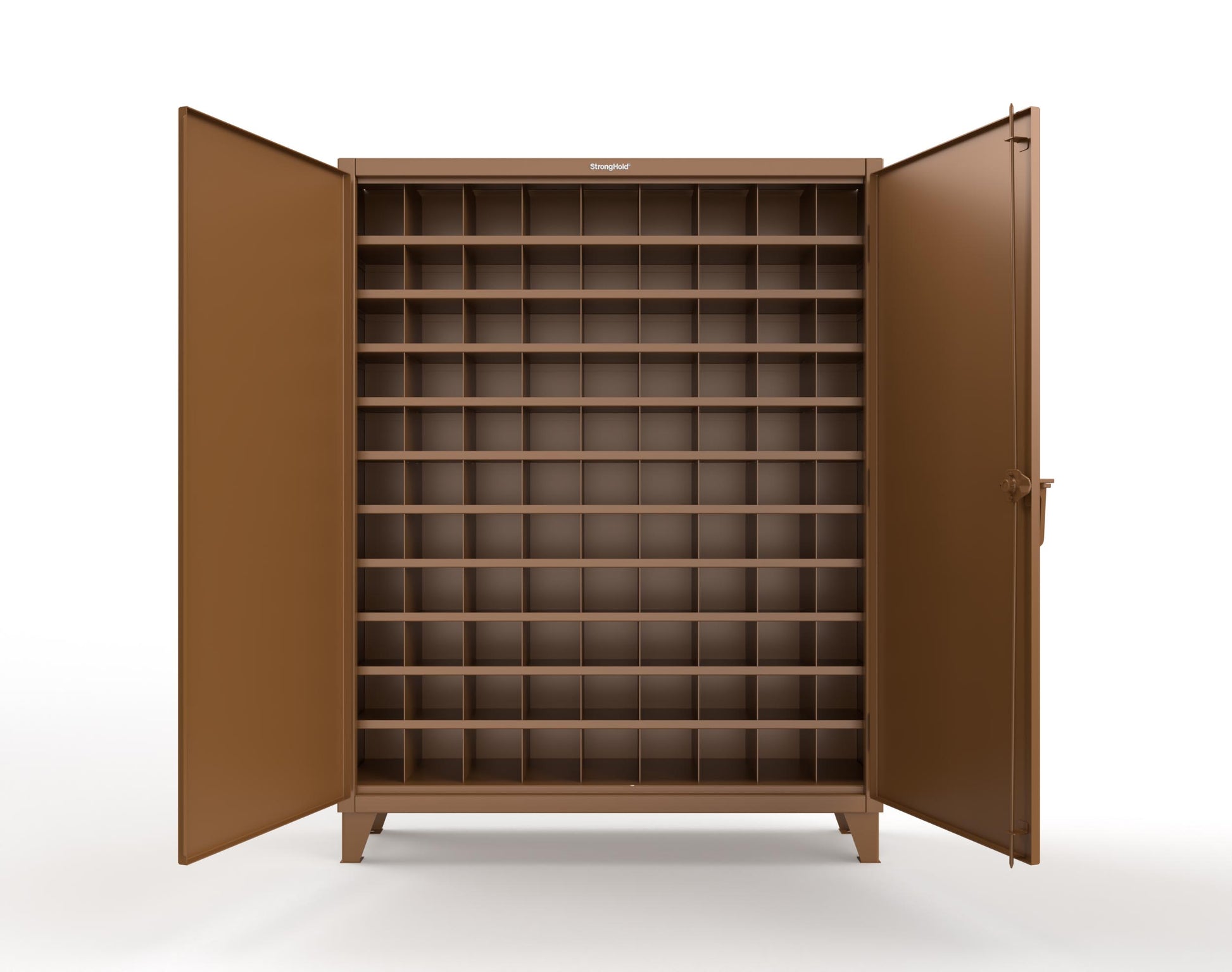 Extreme Duty 12 GA Cabinet with 99 Pigeonholes - 60 in. W x 16 in. D x 78 in. H - 56-1610-99OP-8008