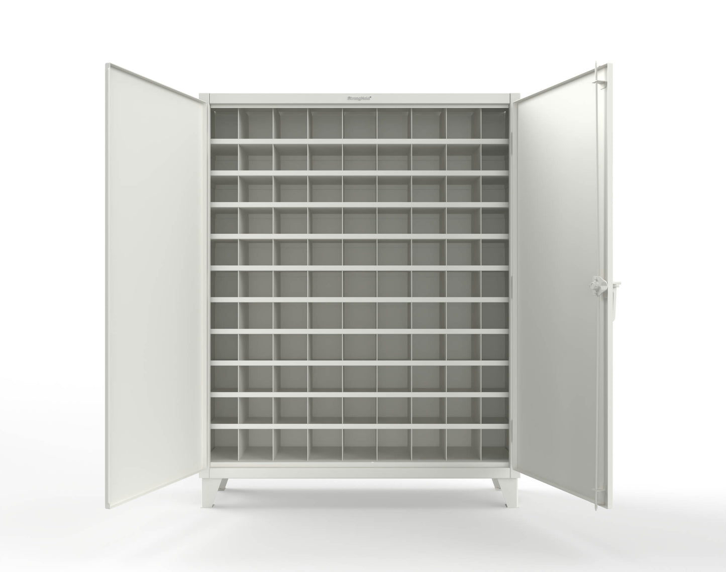 Extreme Duty 12 GA Cabinet with 99 Pigeonholes - 60 in. W x 16 in. D x 78 in. H - 56-1610-99OP-9003