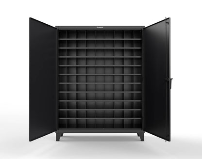 Extreme Duty 12 GA Cabinet with 99 Pigeonholes - 60 in. W x 16 in. D x 78 in. H - 56-1610-99OP-9005