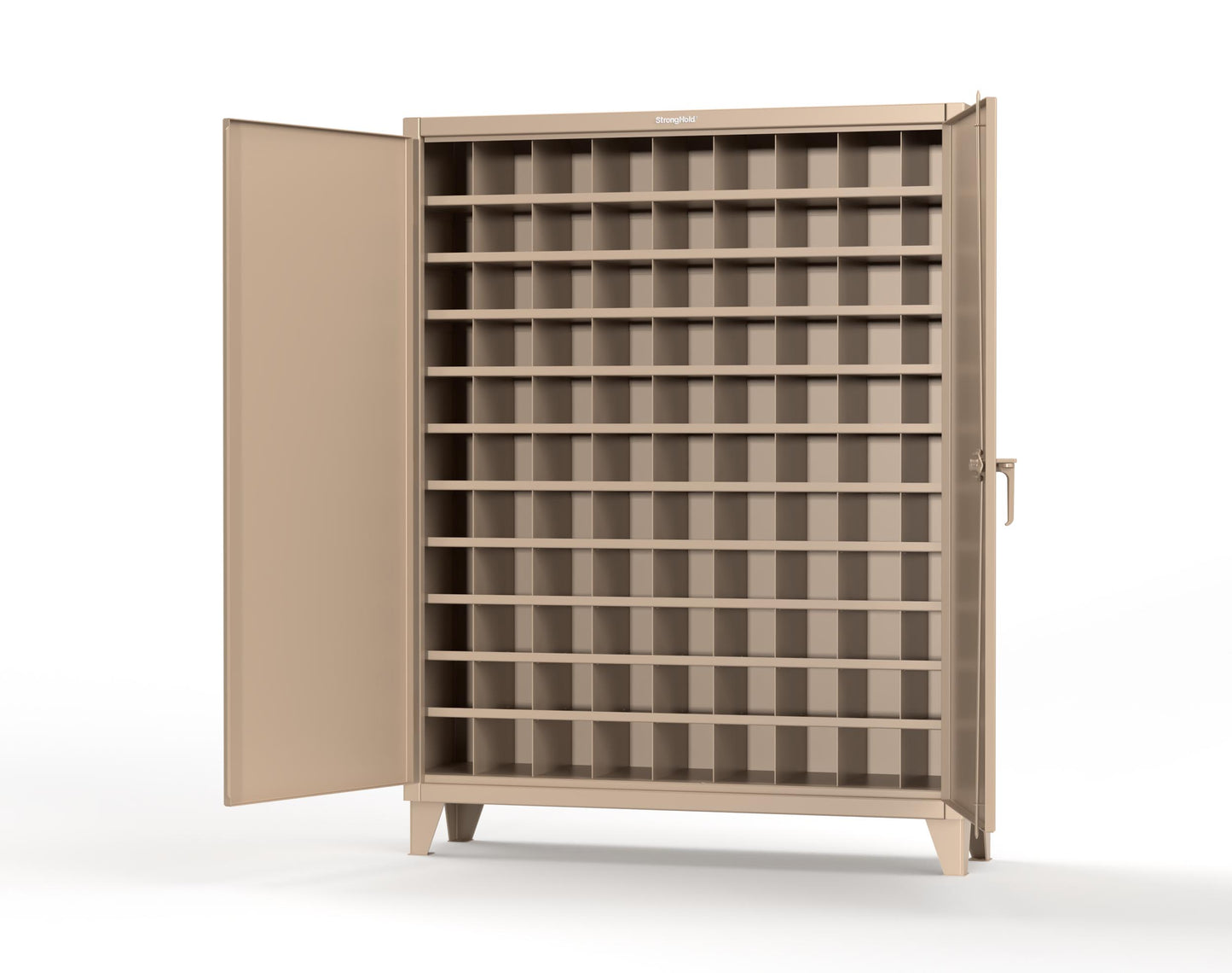 Extreme Duty 12 GA Cabinet with 99 Pigeonholes - 60 in. W x 16 in. D x 78 in. H - 56-1610-99OP-1019