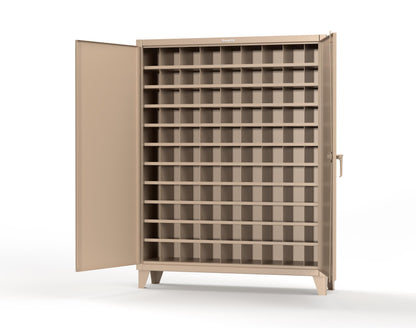 Extreme Duty 12 GA Cabinet with 99 Pigeonholes - 60 in. W x 16 in. D x 78 in. H - 56-1610-99OP-1019
