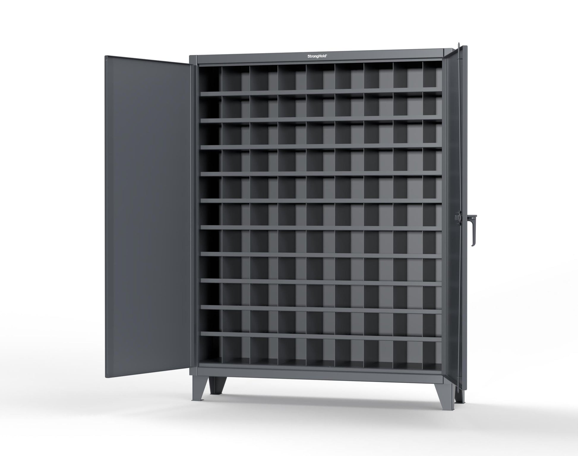 Extreme Duty 12 GA Cabinet with 99 Pigeonholes - 60 in. W x 16 in. D x 78 in. H - 56-1610-99OP-7024