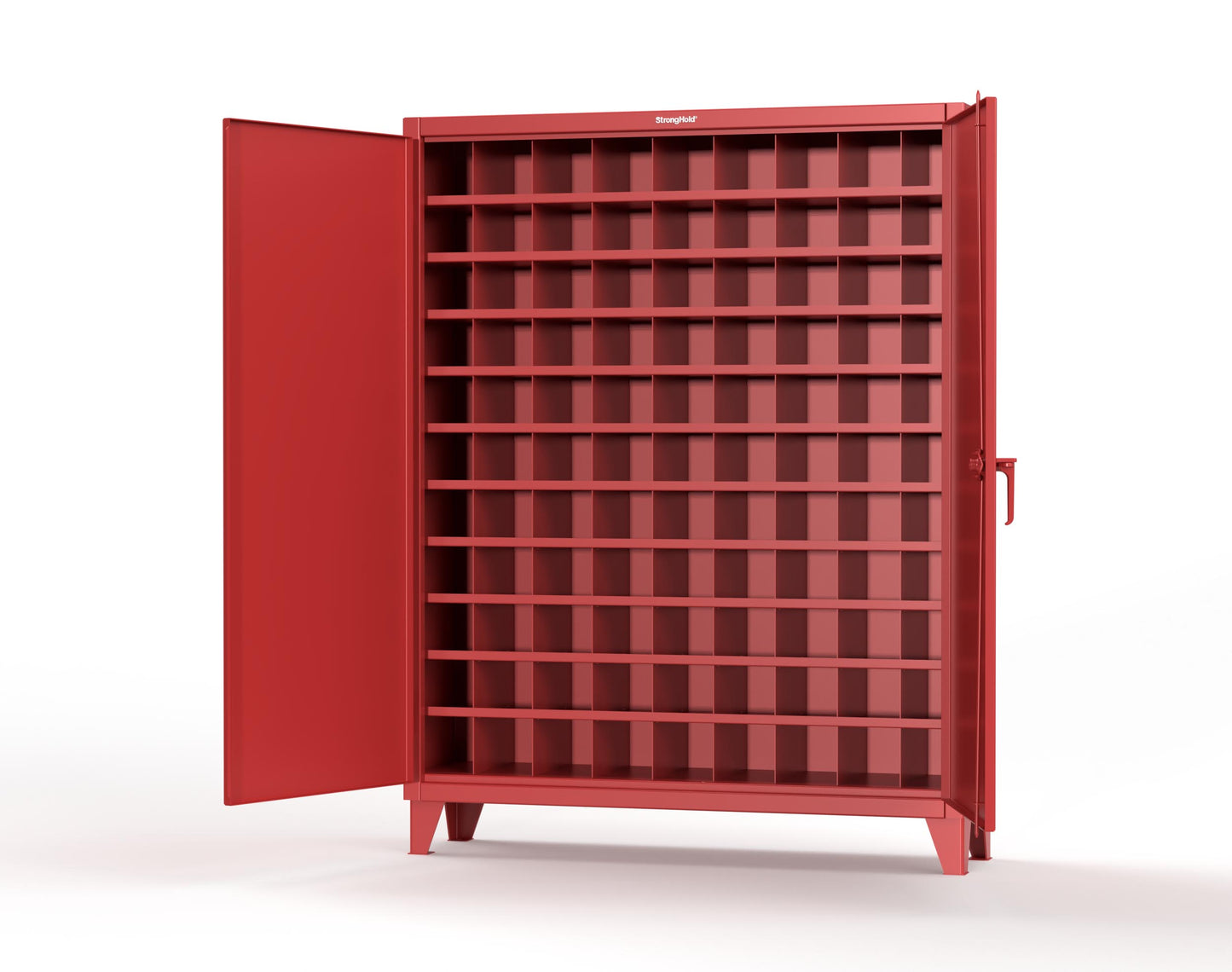 Extreme Duty 12 GA Cabinet with 99 Pigeonholes - 60 in. W x 16 in. D x 78 in. H - 56-1610-99OP-3001