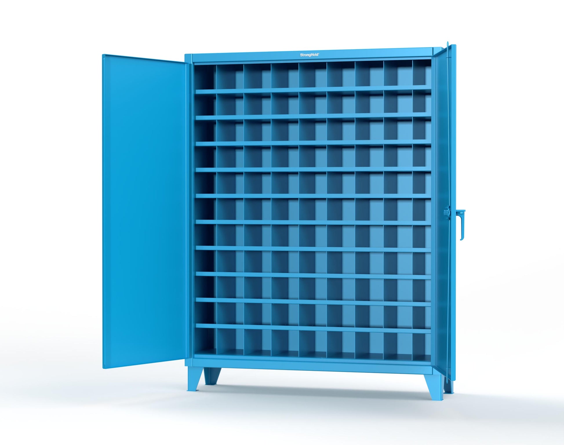 Extreme Duty 12 GA Cabinet with 99 Pigeonholes - 60 in. W x 16 in. D x 78 in. H - 56-1610-99OP-5012