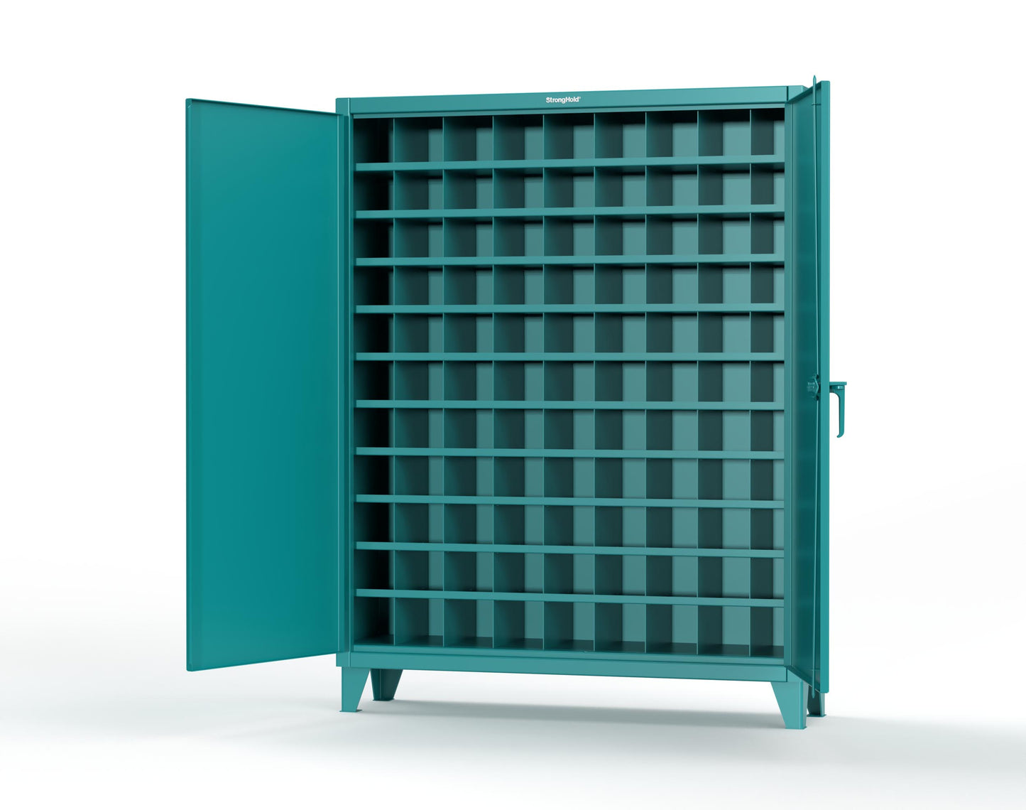 Extreme Duty 12 GA Cabinet with 99 Pigeonholes - 60 in. W x 16 in. D x 78 in. H - 56-1610-99OP-5021