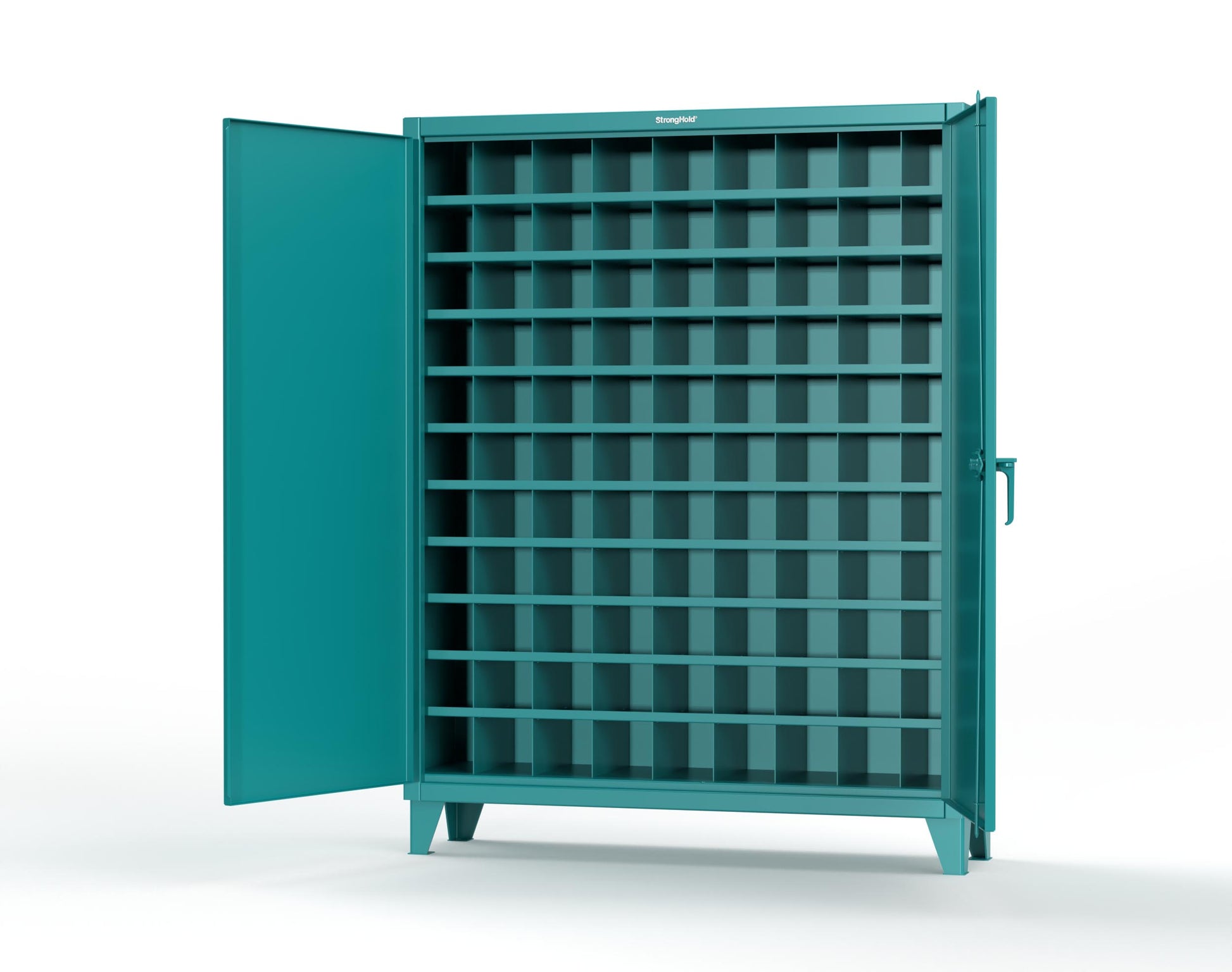 Extreme Duty 12 GA Cabinet with 99 Pigeonholes - 60 in. W x 16 in. D x 78 in. H - 56-1610-99OP-5021