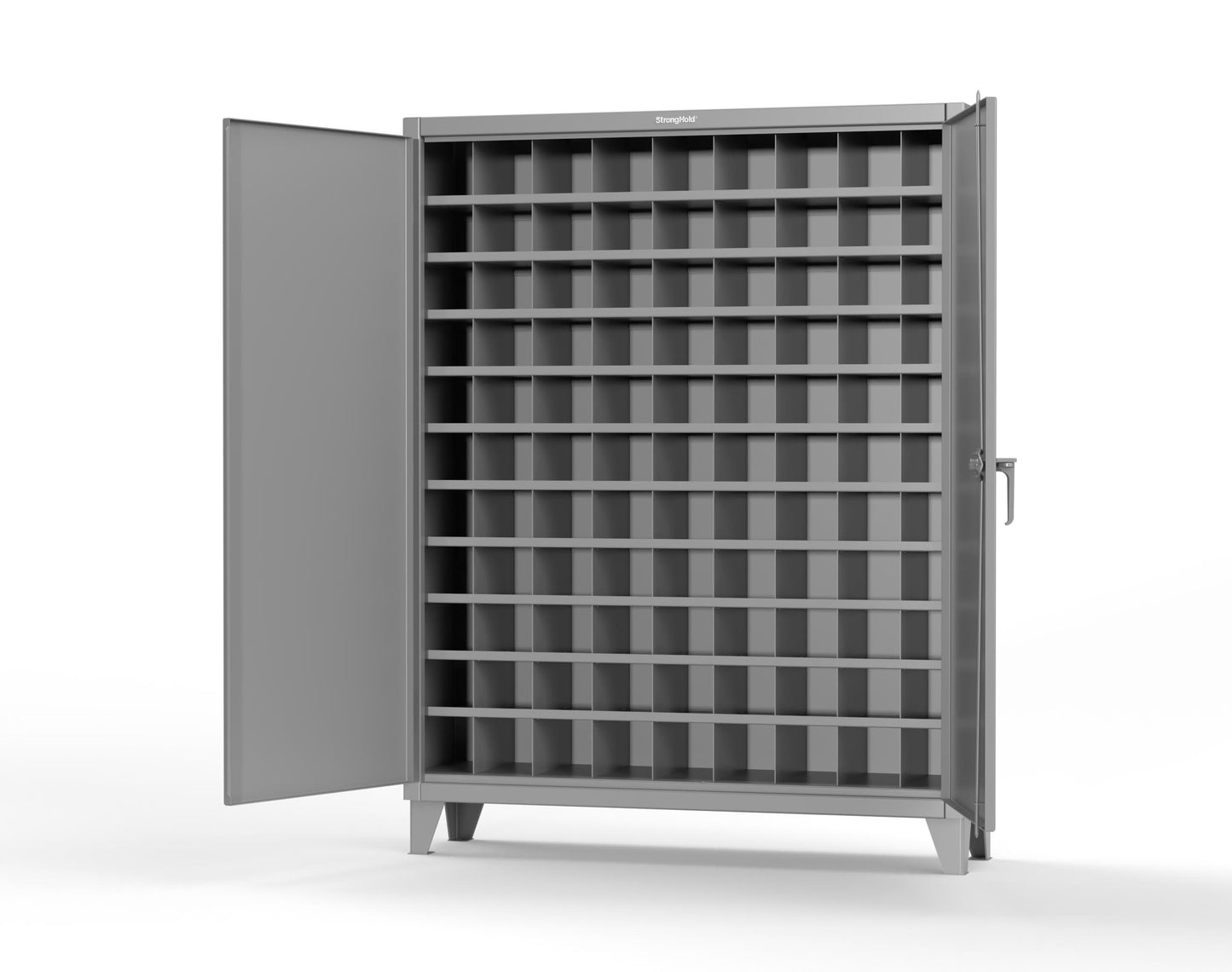 Extreme Duty 12 GA Cabinet with 99 Pigeonholes - 60 in. W x 16 in. D x 78 in. H - 56-1610-99OP-7037
