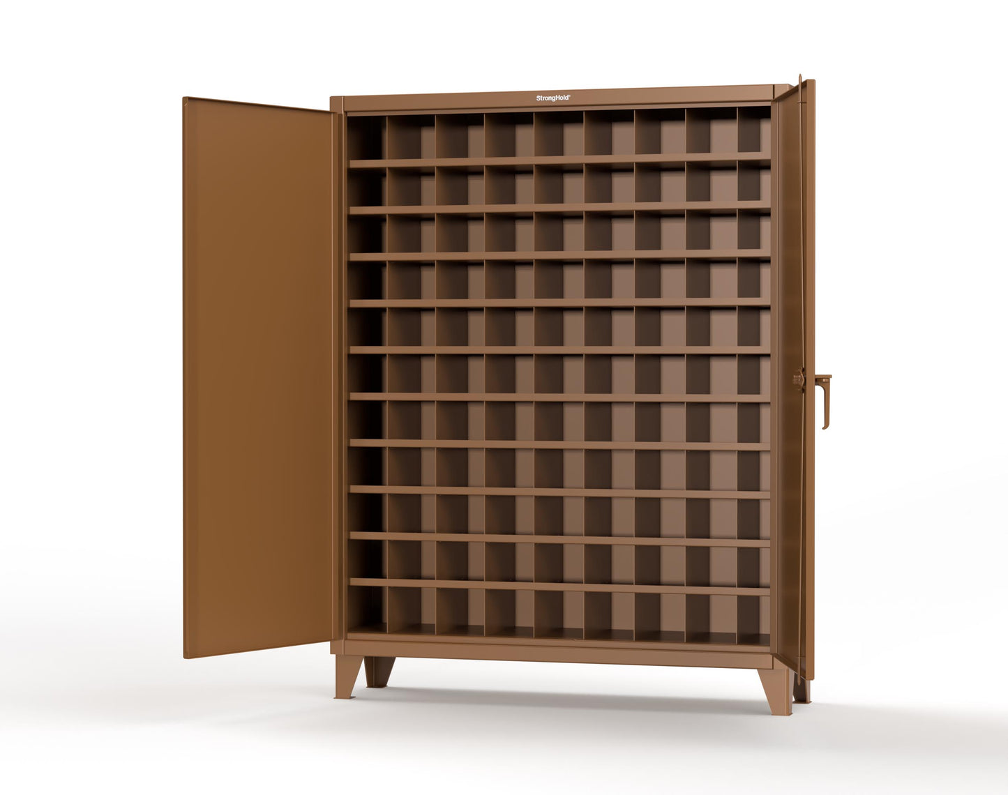 Extreme Duty 12 GA Cabinet with 99 Pigeonholes - 60 in. W x 16 in. D x 78 in. H - 56-1610-99OP-8008