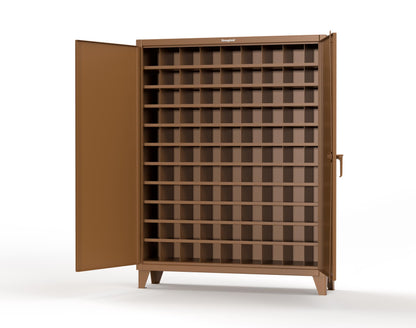 Extreme Duty 12 GA Cabinet with 99 Pigeonholes - 60 in. W x 16 in. D x 78 in. H - 56-1610-99OP-8008