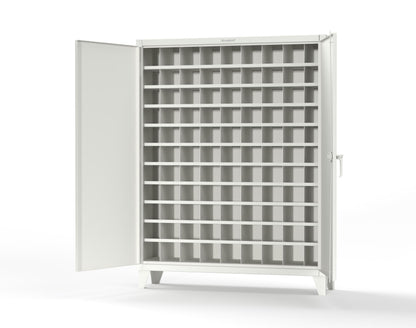 Extreme Duty 12 GA Cabinet with 99 Pigeonholes - 60 in. W x 16 in. D x 78 in. H - 56-1610-99OP-9003