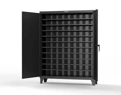 Extreme Duty 12 GA Cabinet with 99 Pigeonholes - 60 in. W x 16 in. D x 78 in. H - 56-1610-99OP-9005