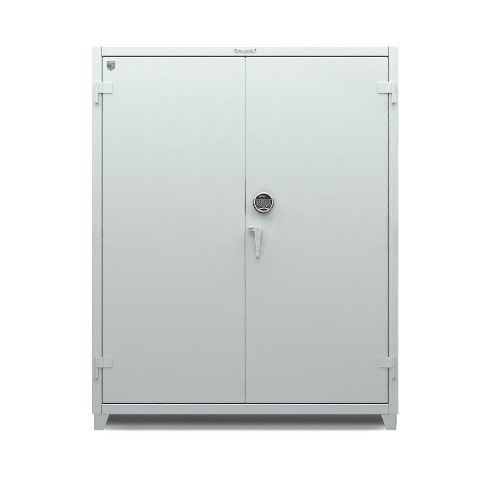 Extra Heavy Duty 14 GA Cabinet with 3 Shelves Secured by Electronic Lock with Digital Screen - 60 In. W x 24 In. D x 75 In. H