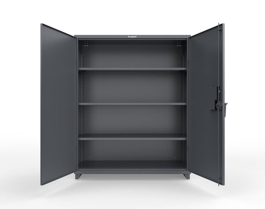 Extra Heavy Duty 14 GA Cabinet with 3 Shelves Secured by Electronic Lock with Digital Screen - 60 In. W x 24 In. D x 75 In. H - 56-243-AT-L-7024