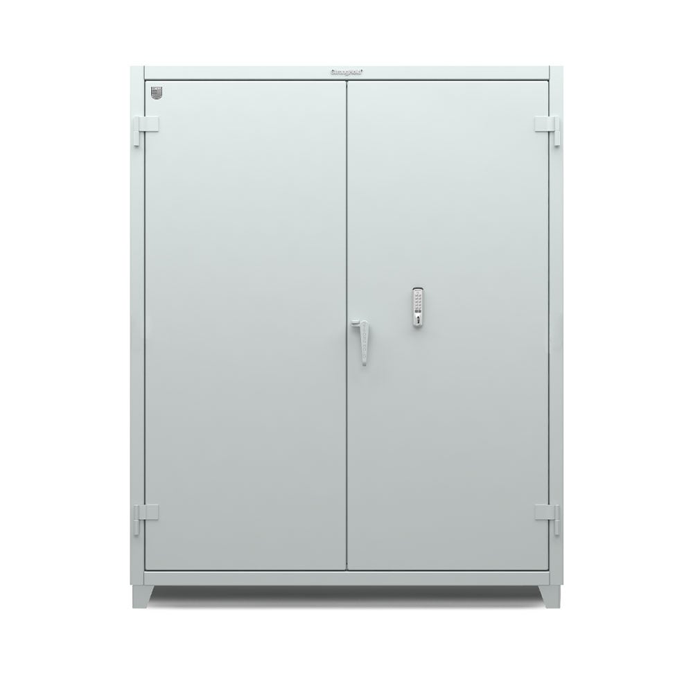 Extra Heavy Duty 14 GA Cabinet with 3 Shelves Secured by Keyless Entry Lock - 60 In. W x 24 In. D x 75 In. H
