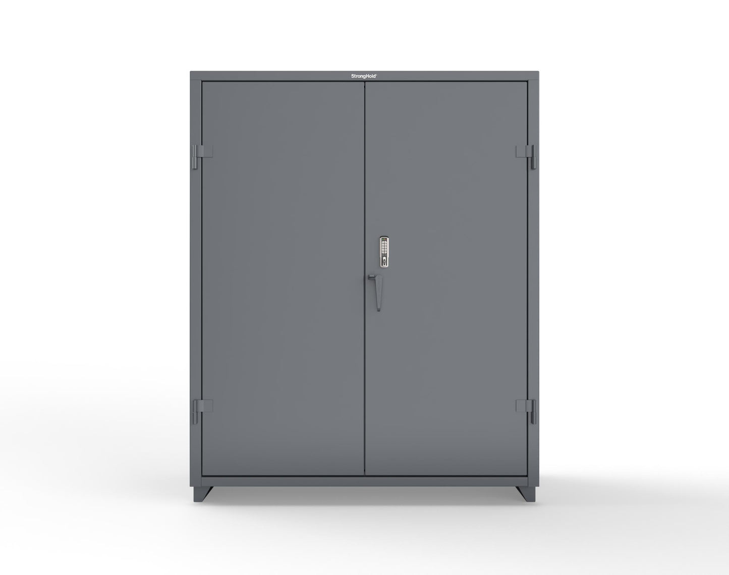 Extra Heavy Duty 14 GA Cabinet with 3 Shelves Secured by Keyless Entry Lock - 60 In. W x 24 In. D x 75 In. H - 56-243-EK-L-7024