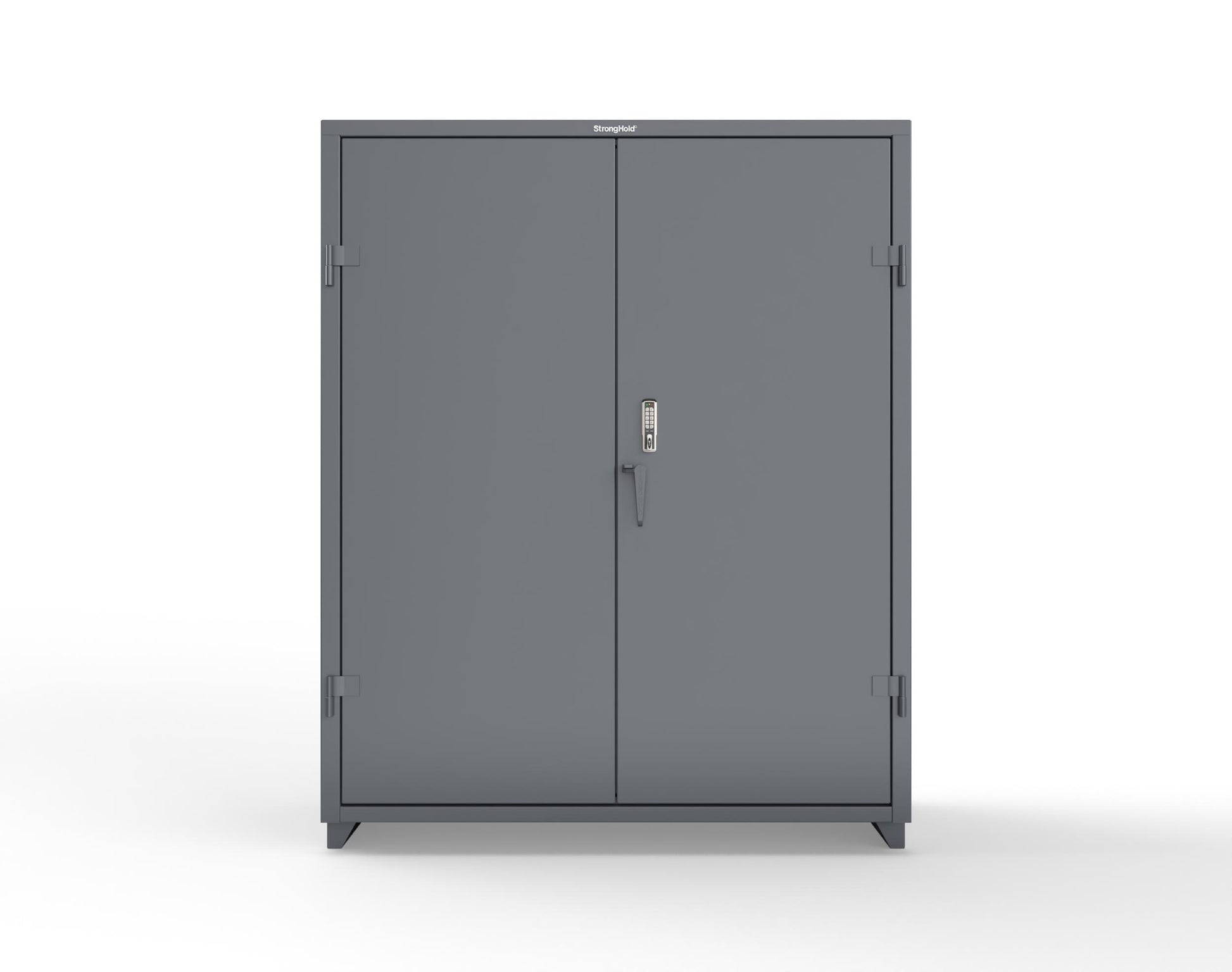 Extra Heavy Duty 14 GA Cabinet with 3 Shelves Secured by Keyless Entry Lock - 60 In. W x 24 In. D x 75 In. H - 56-243-EK-L-7024