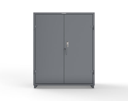 Extra Heavy Duty 14 GA Cabinet with 3 Shelves Secured by Keyless Entry Lock - 60 In. W x 24 In. D x 75 In. H - 56-243-EK-L-7024