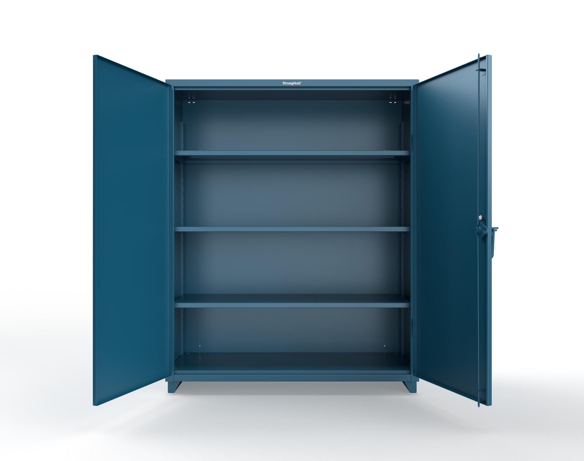 Extra Heavy Duty 14 GA Cabinet with 3 Shelves Secured by Keyless Entry Lock - 60 In. W x 24 In. D x 75 In. H - 56-243-EK-L-5001