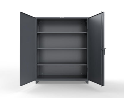 Extra Heavy Duty 14 GA Cabinet with 3 Shelves Secured by Keyless Entry Lock - 60 In. W x 24 In. D x 75 In. H - 56-243-EK-L-7024