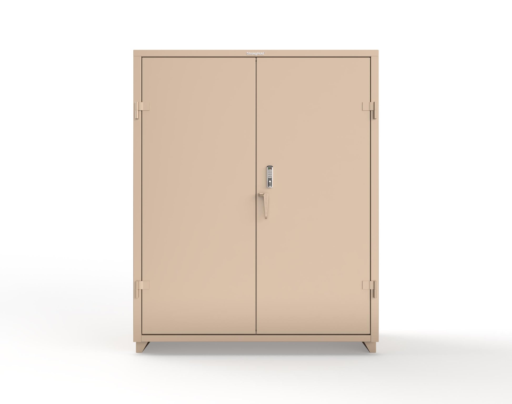 Extra Heavy Duty 14 GA Cabinet with 3 Shelves Secured by Keyless Entry Lock - 60 In. W x 24 In. D x 75 In. H - 56-243-EK-L-1019