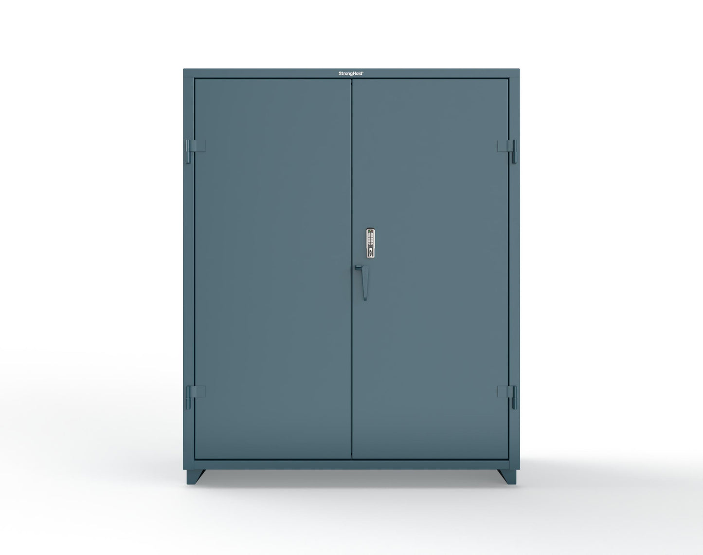 Extra Heavy Duty 14 GA Cabinet with 3 Shelves Secured by Keyless Entry Lock - 60 In. W x 24 In. D x 75 In. H - 56-243-EK-L-5001