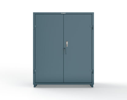 Extra Heavy Duty 14 GA Cabinet with 3 Shelves Secured by Keyless Entry Lock - 60 In. W x 24 In. D x 75 In. H - 56-243-EK-L-5001