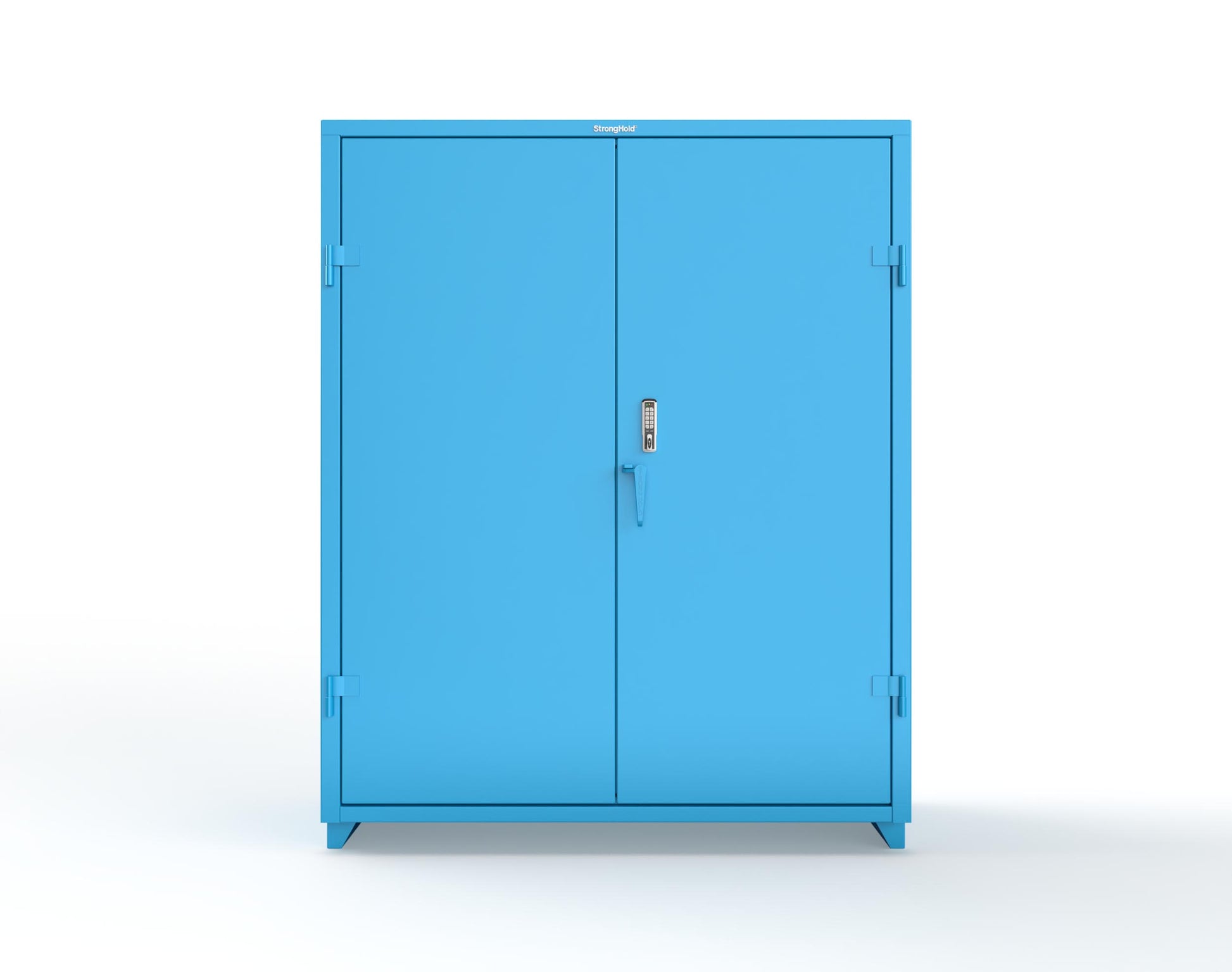 Extra Heavy Duty 14 GA Cabinet with 3 Shelves Secured by Keyless Entry Lock - 60 In. W x 24 In. D x 75 In. H - 56-243-EK-L-5012