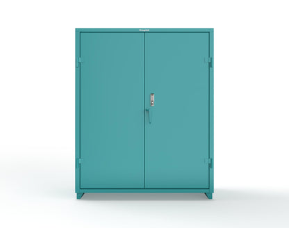 Extra Heavy Duty 14 GA Cabinet with 3 Shelves Secured by Keyless Entry Lock - 60 In. W x 24 In. D x 75 In. H - 56-243-EK-L-5021