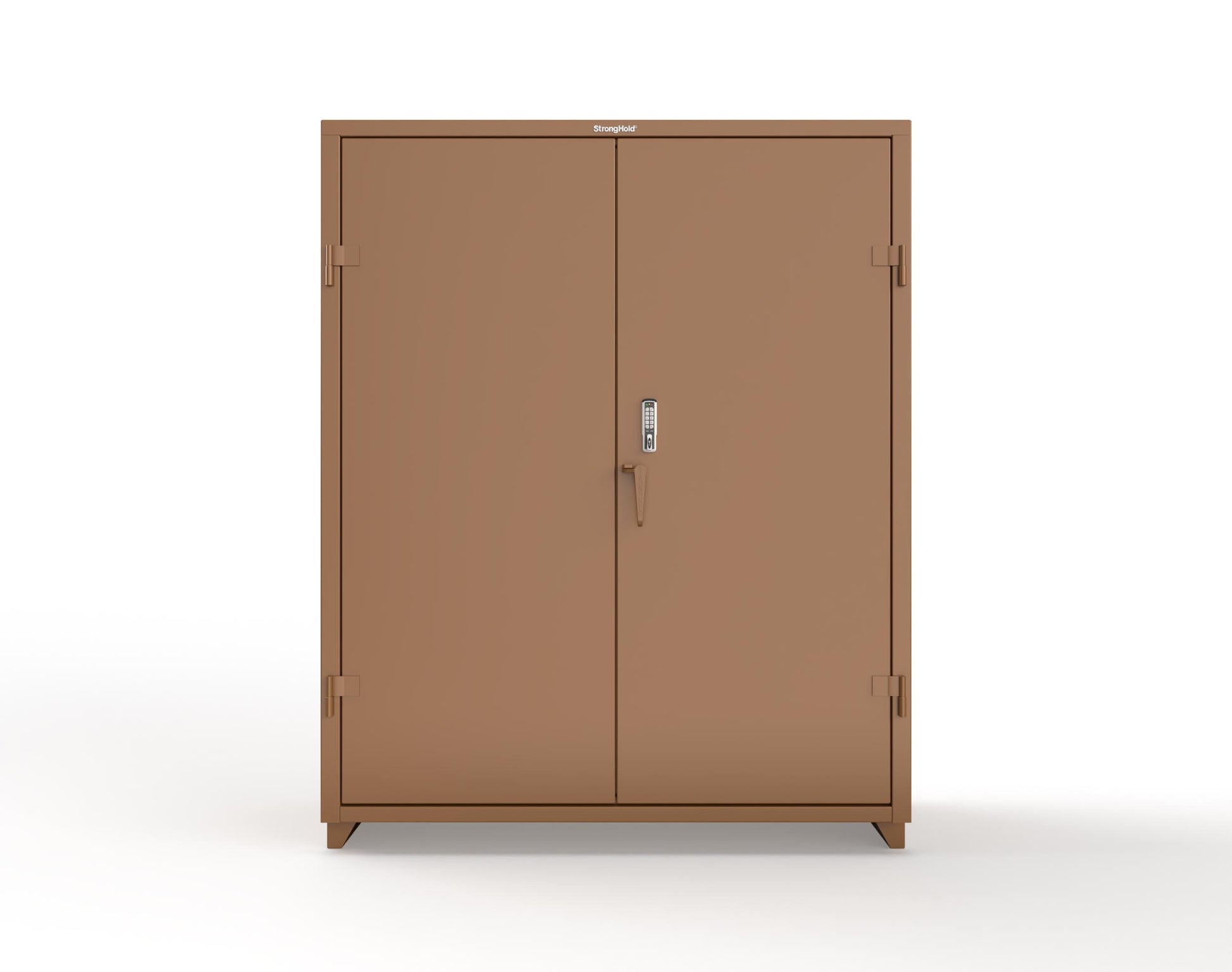 Extra Heavy Duty 14 GA Cabinet with 3 Shelves Secured by Keyless Entry Lock - 60 In. W x 24 In. D x 75 In. H - 56-243-EK-L-8008