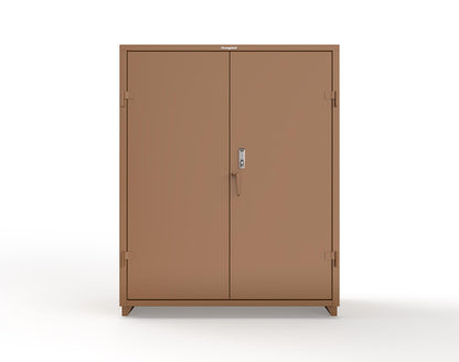 Extra Heavy Duty 14 GA Cabinet with 3 Shelves Secured by Keyless Entry Lock - 60 In. W x 24 In. D x 75 In. H - 56-243-EK-L-8008