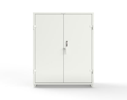 Extra Heavy Duty 14 GA Cabinet with 3 Shelves Secured by Keyless Entry Lock - 60 In. W x 24 In. D x 75 In. H - 56-243-EK-L-9003