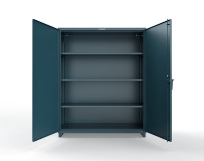 Extra Heavy Duty 14 GA Cabinet with 3 Shelves Secured by Keyless Entry Lock - 60 In. W x 24 In. D x 75 In. H - 56-243-EK-L-5001