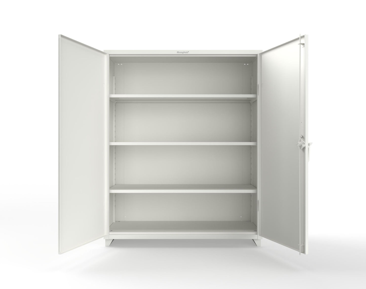 Extra Heavy Duty 14 GA Cabinet with 3 Shelves Secured by Keyless Entry Lock - 60 In. W x 24 In. D x 75 In. H - 56-243-EK-L-9003