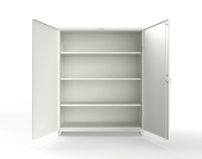 Extra Heavy Duty 14 GA Cabinet with 3 Shelves Secured by Keyless Entry Lock - 60 In. W x 24 In. D x 75 In. H - 56-243-EK-L-9003