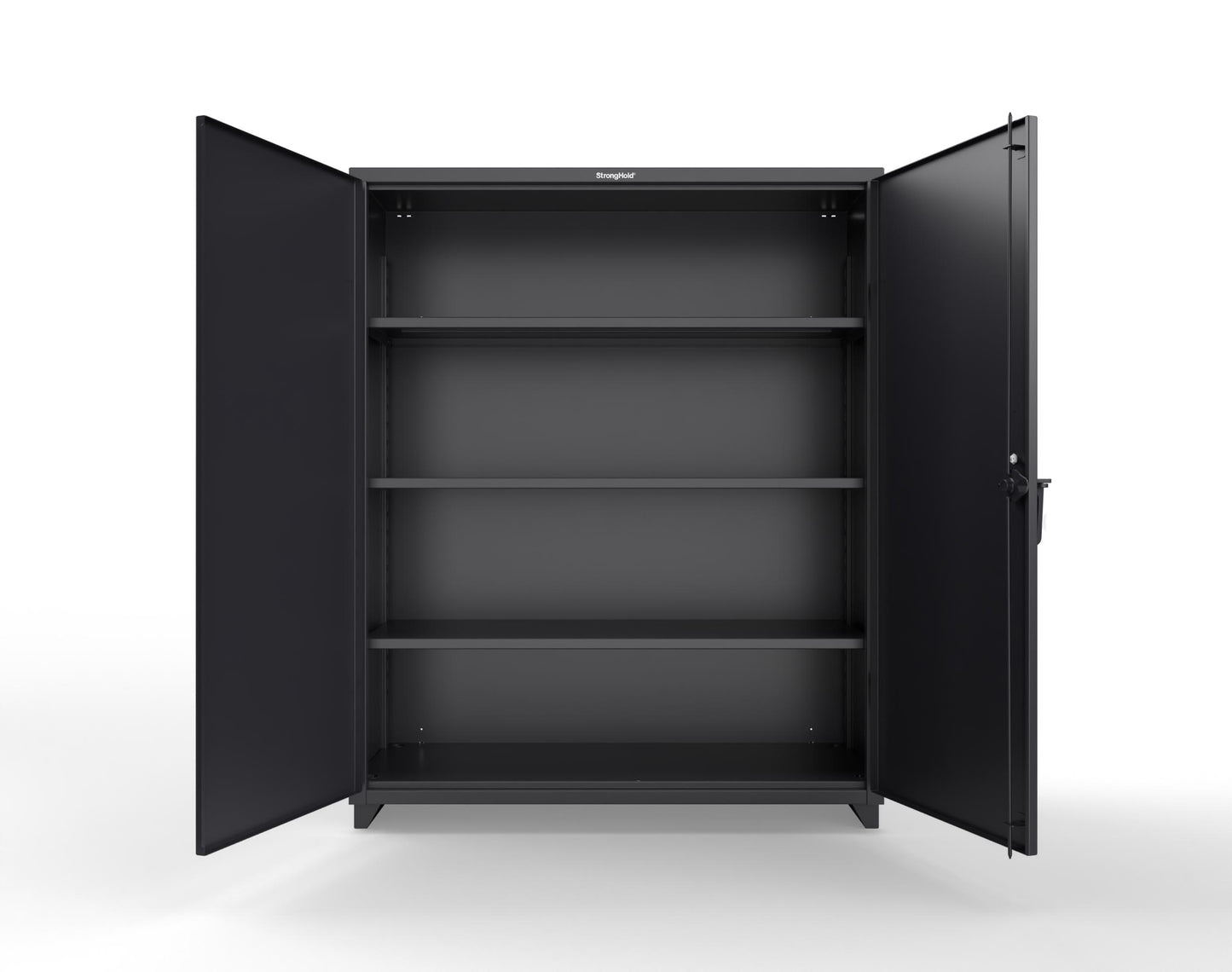 Extra Heavy Duty 14 GA Cabinet with 3 Shelves Secured by Keyless Entry Lock - 60 In. W x 24 In. D x 75 In. H - 56-243-EK-L-9005