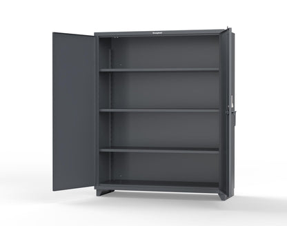 Extra Heavy Duty 14 GA Cabinet with 3 Shelves Secured by Keyless Entry Lock - 60 In. W x 24 In. D x 75 In. H - 56-243-EK-L-7024