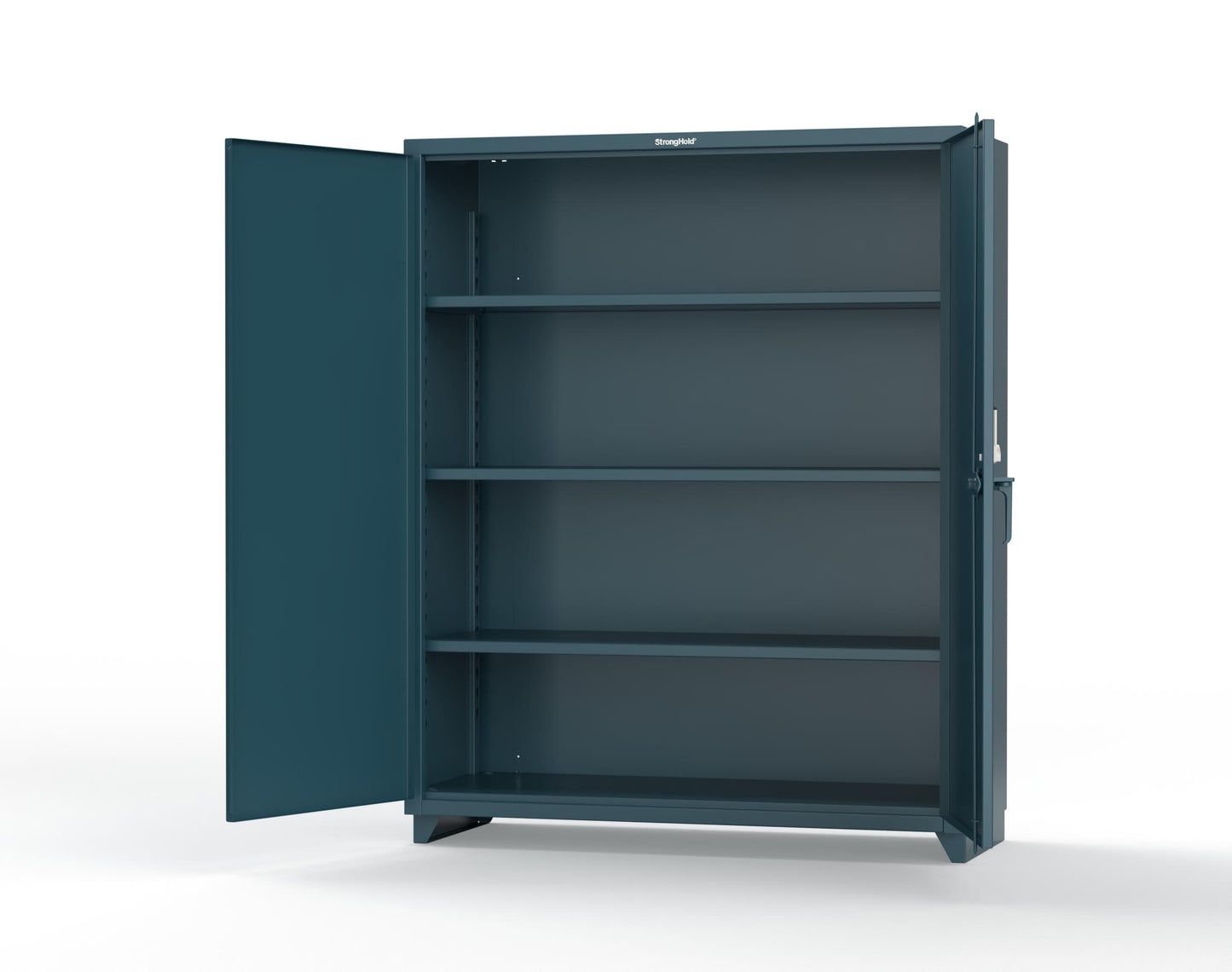 Extra Heavy Duty 14 GA Cabinet with 3 Shelves Secured by Keyless Entry Lock - 60 In. W x 24 In. D x 75 In. H - 56-243-EK-L-5001