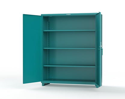 Extra Heavy Duty 14 GA Cabinet with 3 Shelves Secured by Keyless Entry Lock - 60 In. W x 24 In. D x 75 In. H - 56-243-EK-L-5021