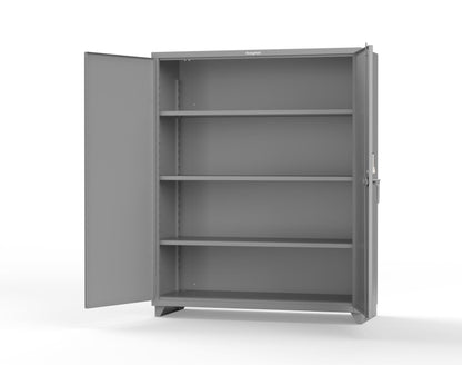 Extra Heavy Duty 14 GA Cabinet with 3 Shelves Secured by Keyless Entry Lock - 60 In. W x 24 In. D x 75 In. H - 56-243-EK-L-7037